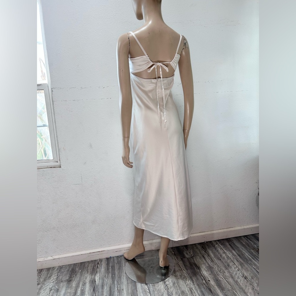 Babyboo Chic Cream Slip Dress with Slit - Picture 16 of 16
